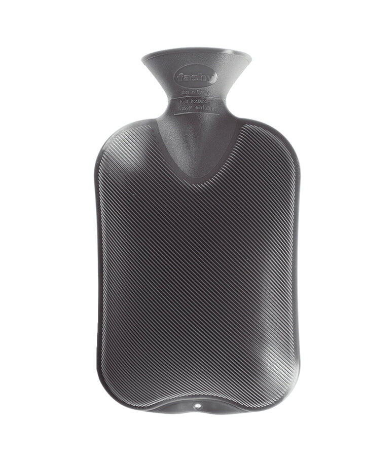 FASHY Fashy 2 Litre Double Ribbed Hot Water Bottle - Dark Grey