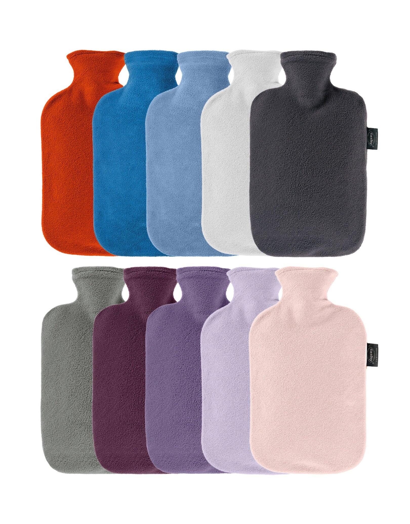 FASHY Fashy 2 Litre Hot Water Bottles with Fleece Cover - Assorted Pack of 10
