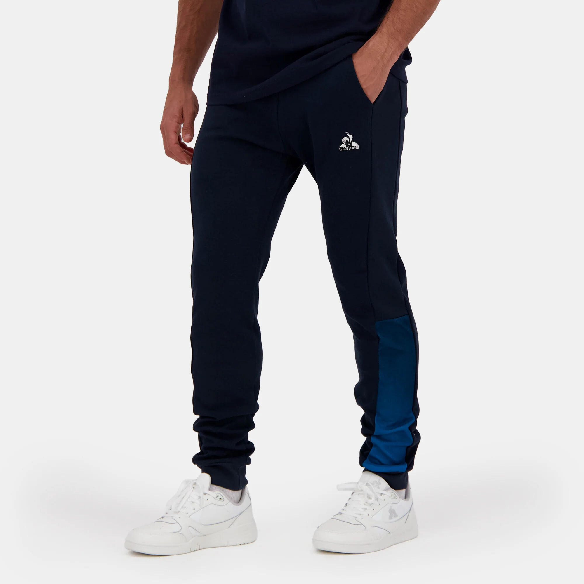 Men's Le Coq Sportif Heritage Navy Joggers 3/7