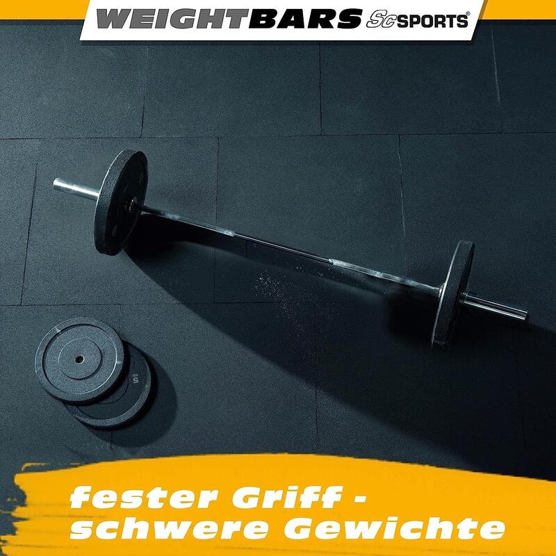 Bara de haltere de 120 cm 30mm pana la 120 kg otel crom blocare cu arc