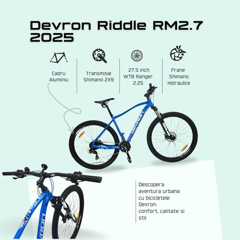 Bicicleta Devron Riddle RM2.9 2025 - 29 Inch, M, Albastru