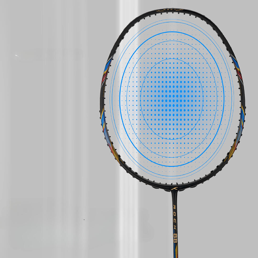 HUNDRED HUNDRED ROCK 88 Carbon Fibre Strung Badminton Racket with Full Racket Cover