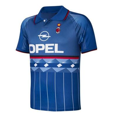 Retro voetbalshirt - heren - ac milan 1996 - blauw