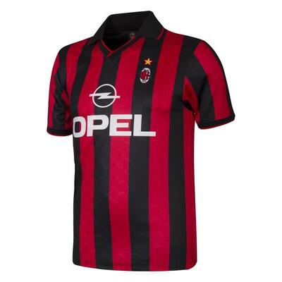 Retro voetbalshirt - heren - ac milan 1996 - zwart - rood