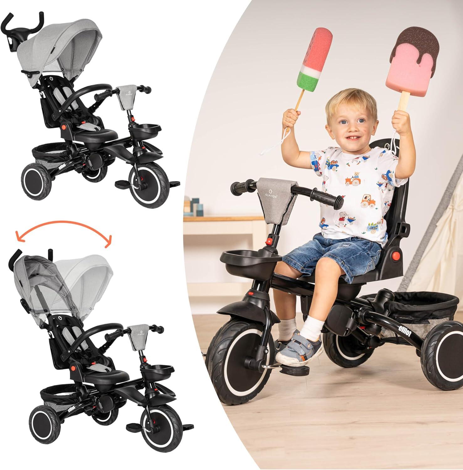 Olmitos - Triciclo Evolutivo Elliot 360º - Asiento Giratorio, Respaldo Ajustable 2/5