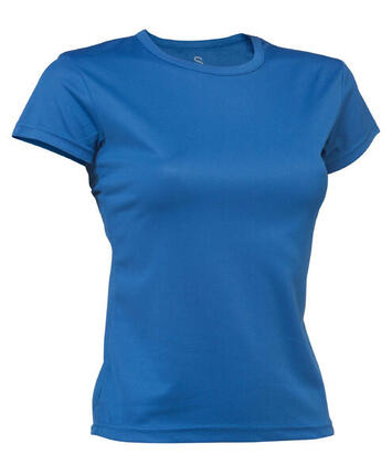 Camiseta Running Manga Corta Mujer Asioka PO Amarillo Flúor.Transpirable