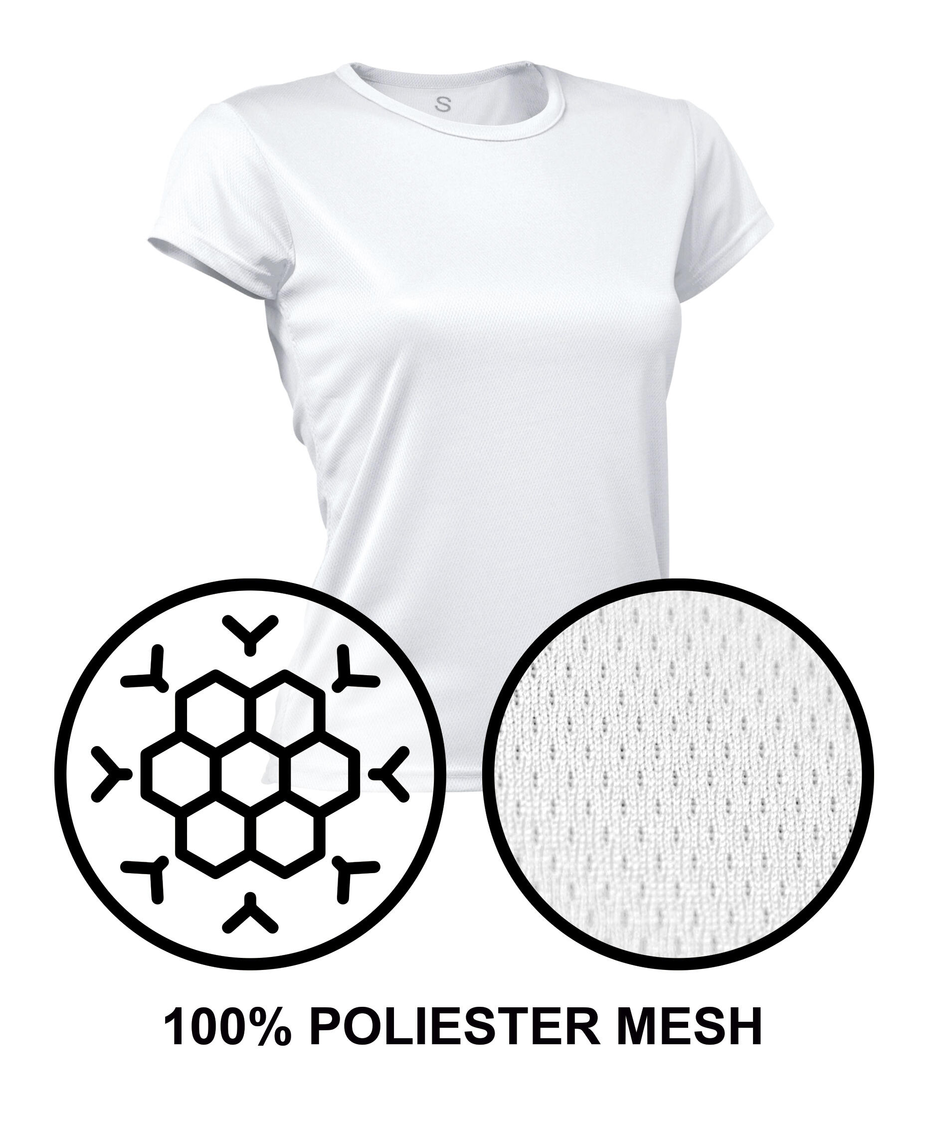 Camiseta Running Manga Corta para Niña Asioka PO Blanco.Transpirable 4/7