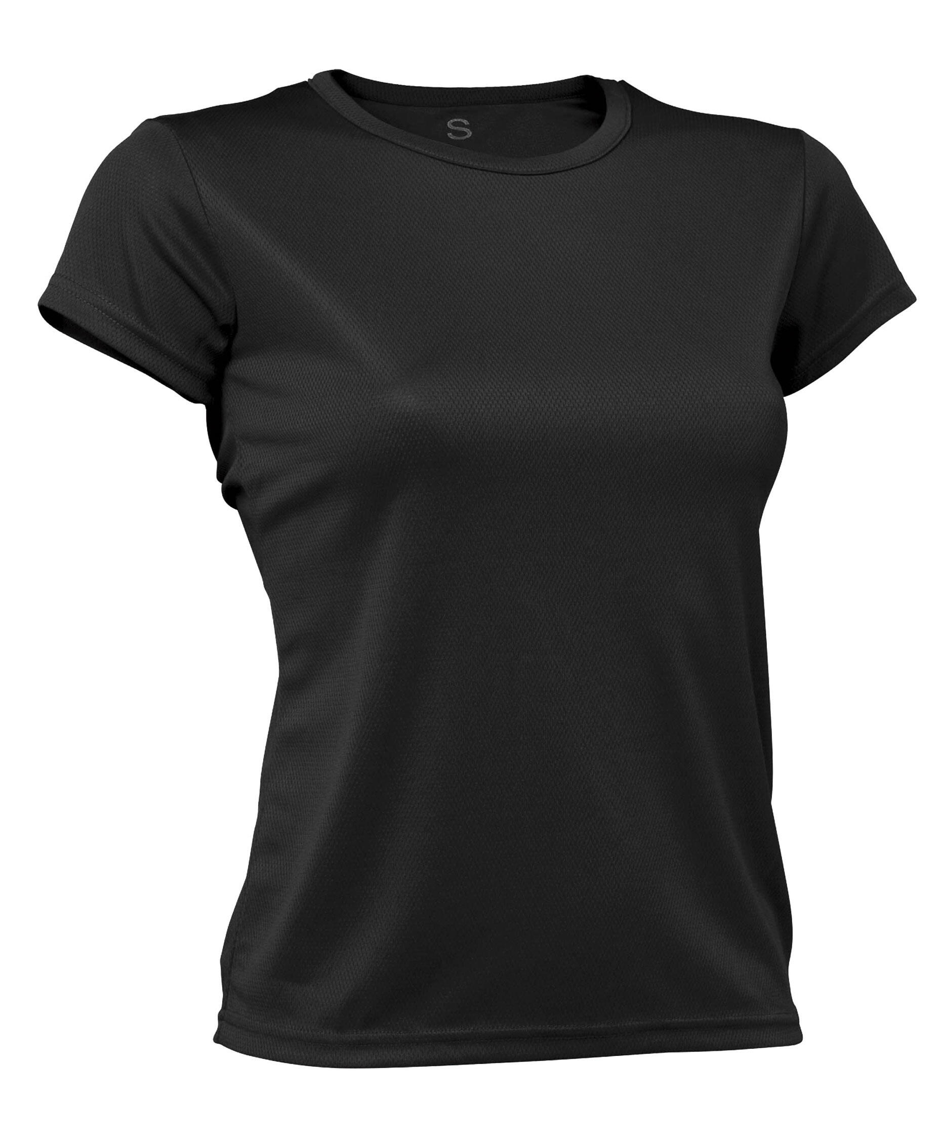 ASIOKA Camiseta Running Manga Corta Mujer Asioka PO Negro.Transpirable