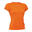 Camisola de corrida para mulher Asioka PO de manga curta laranja.Respirável