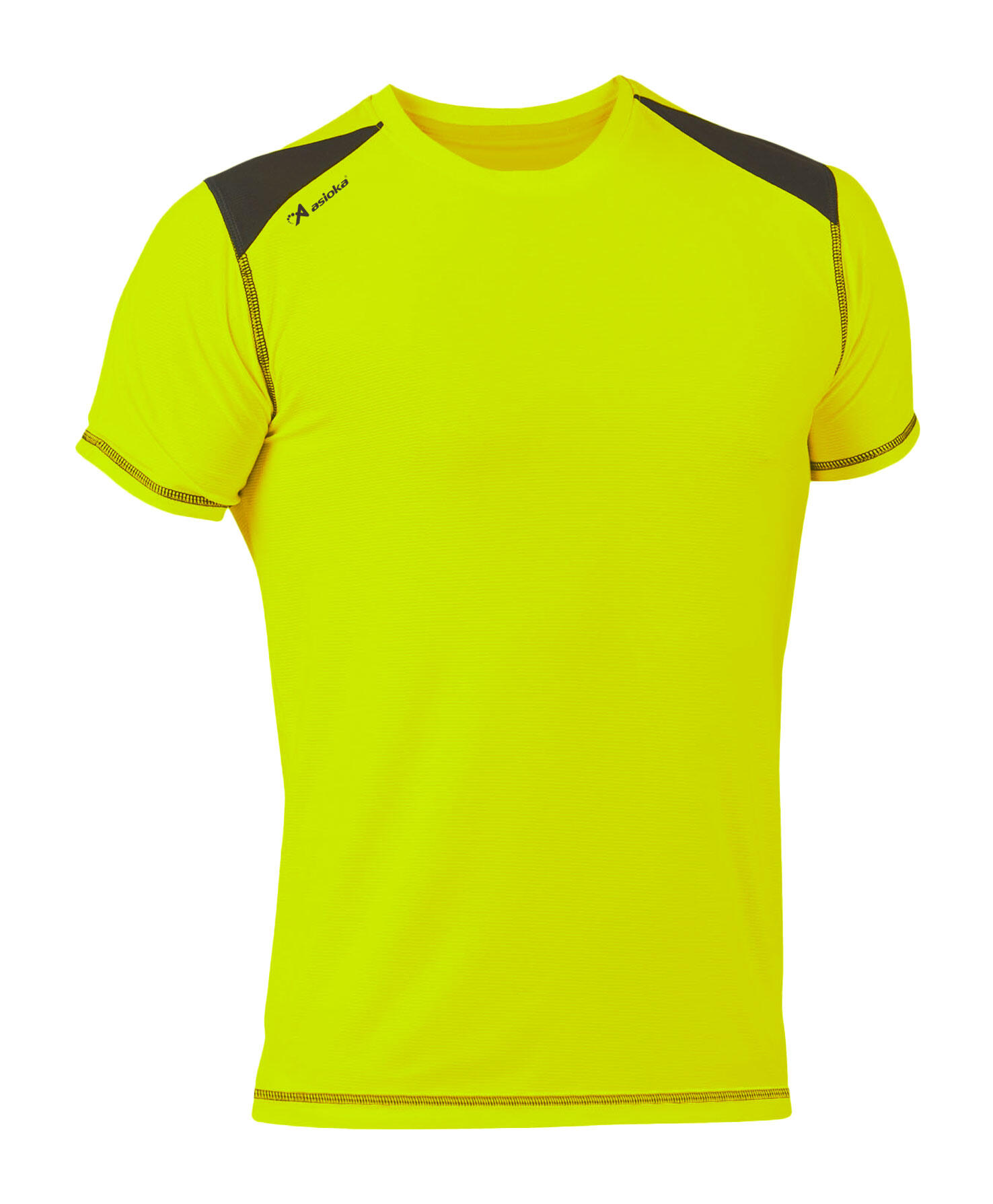 ASIOKA Camisola de corrida de manga curta para homem Asioka Volga Amarelo.Respirável