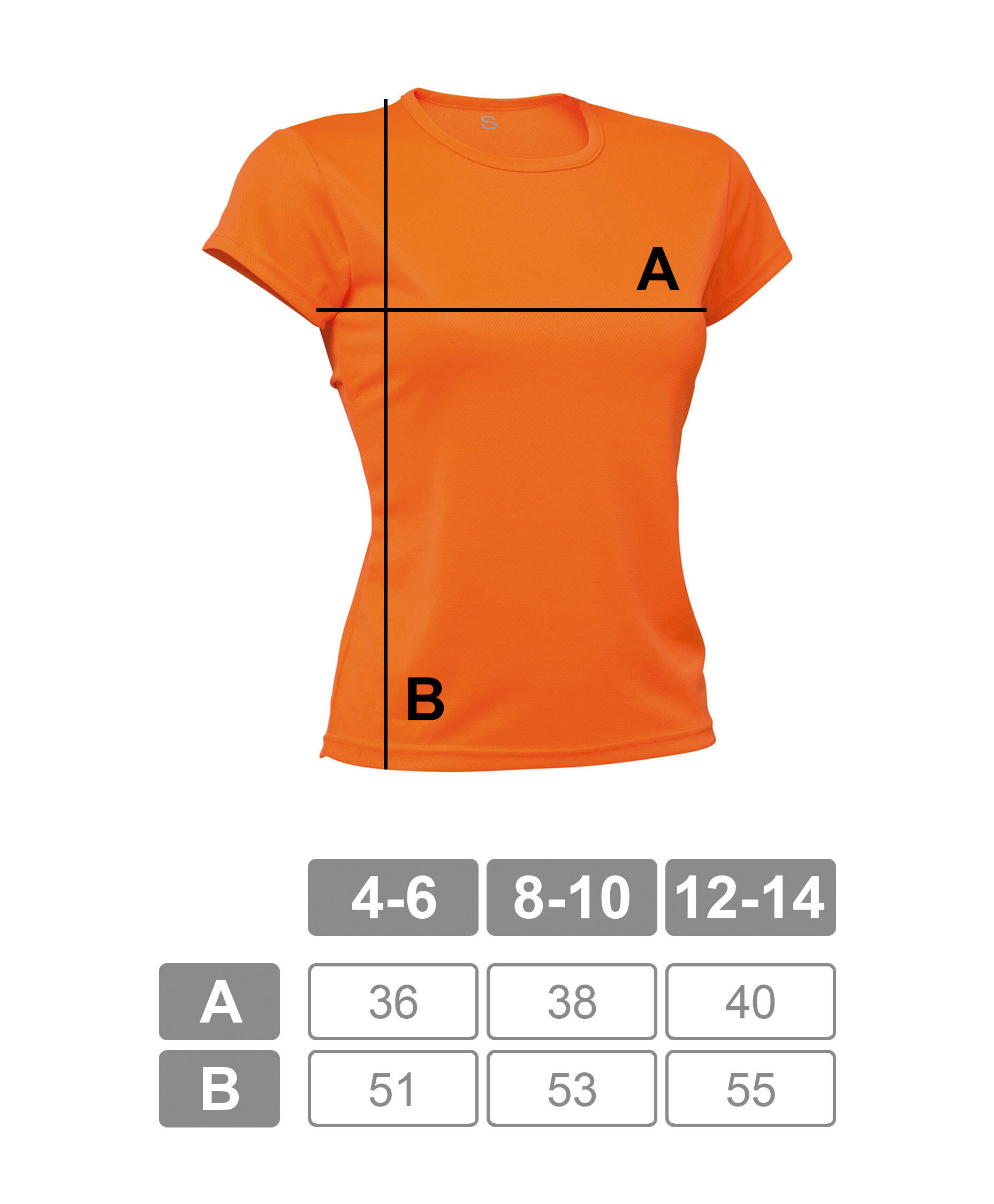 Camiseta Running Manga Corta para Niña Asioka PO Naranja.Transpirable 5/7