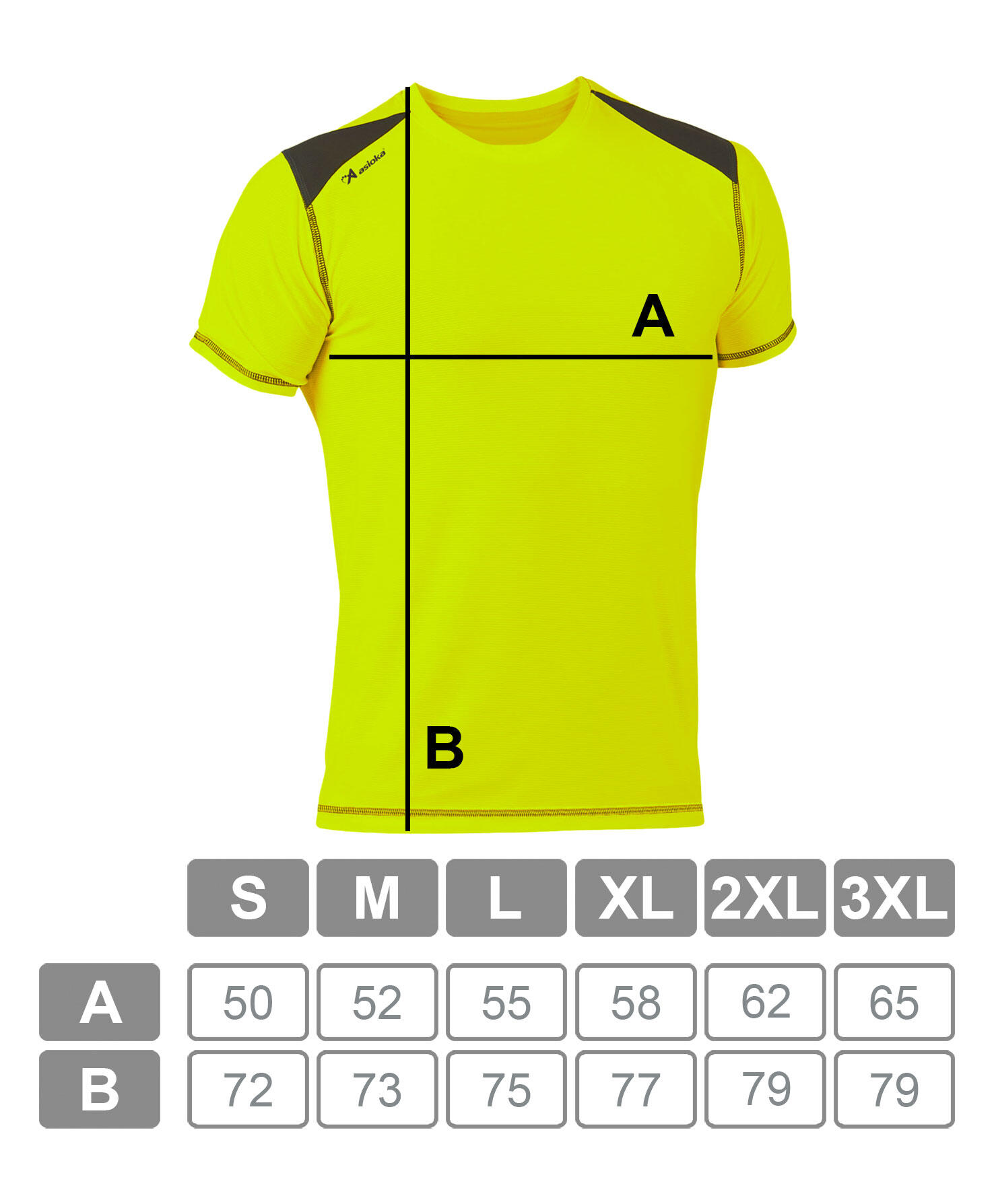 Camiseta Running Manga Corta Hombre Asioka Volga Amarillo Flúor.Transpirable 5/7