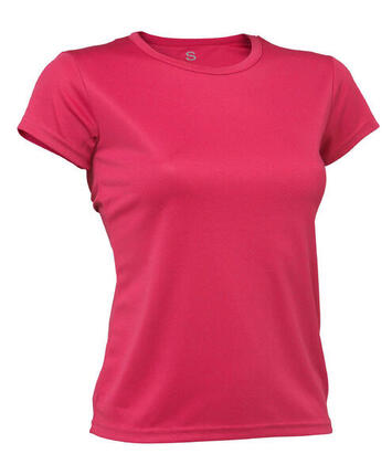 Camiseta Running Manga Corta Mujer Asioka PO Amarillo Flúor.Transpirable