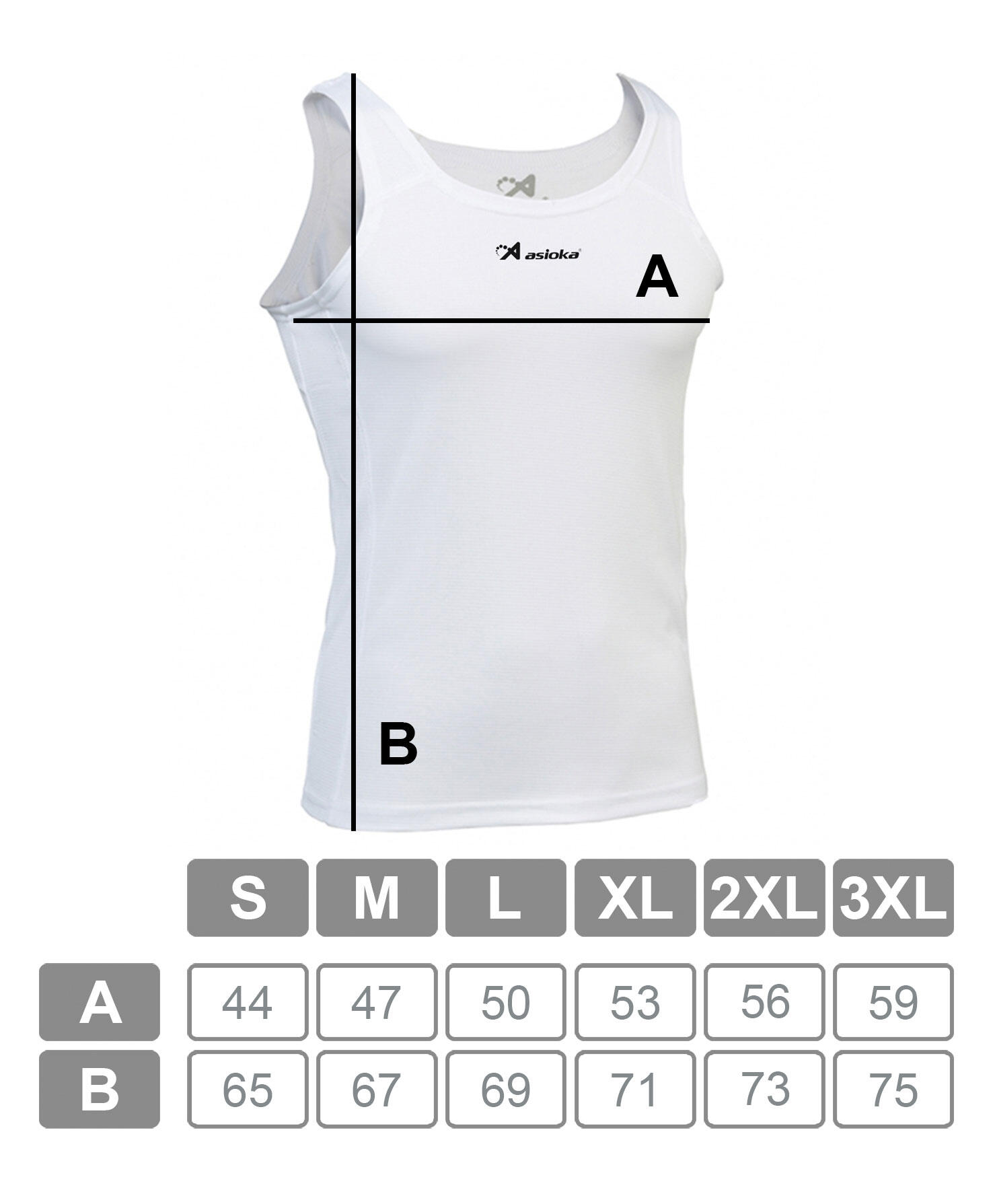 Camisola de corrida para homem sem mangas Asioka TIBER, branca. Respirável 5/7