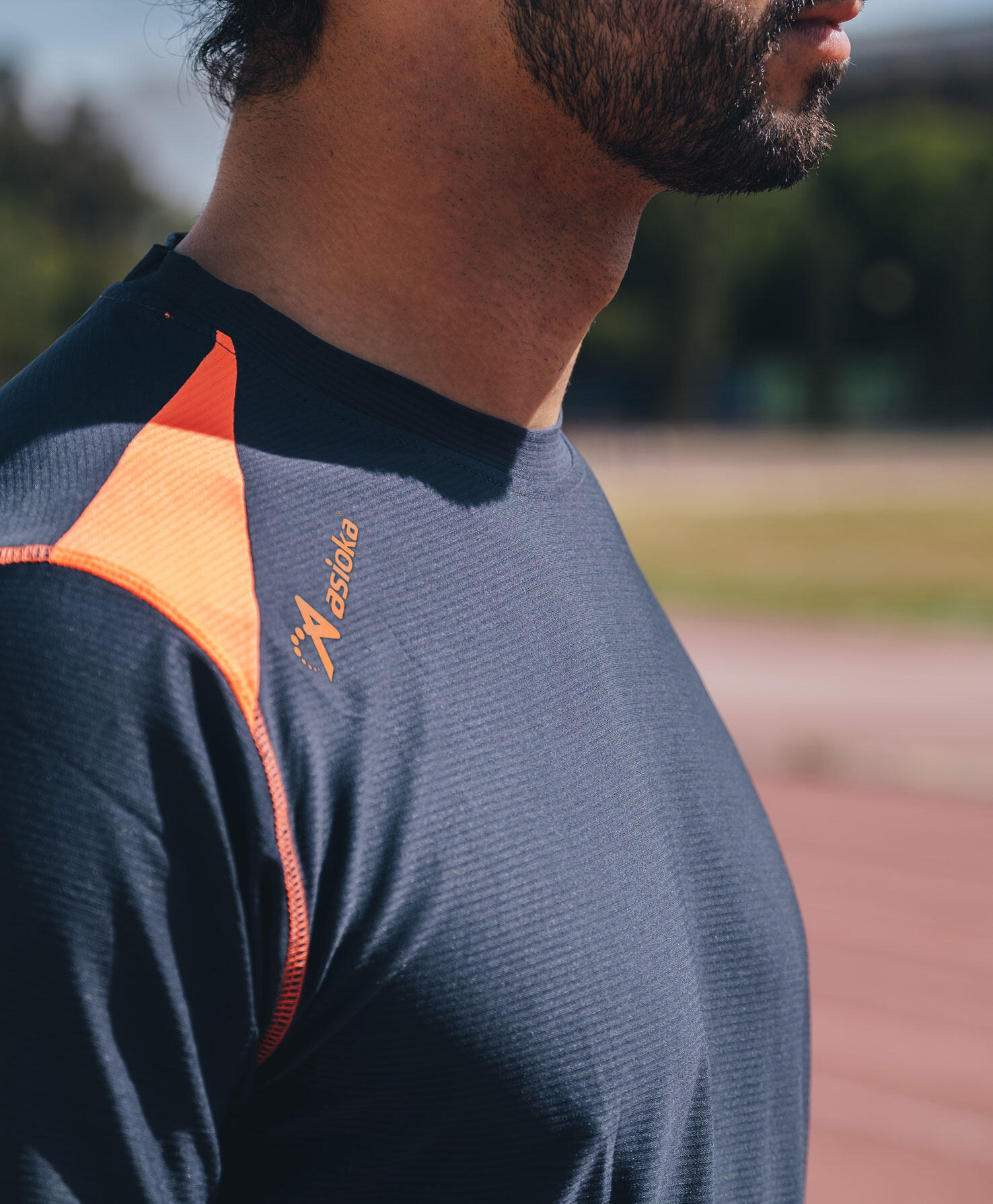 Camiseta Running Manga Corta Hombre Asioka Volga Marengo.Transpirable 3/7