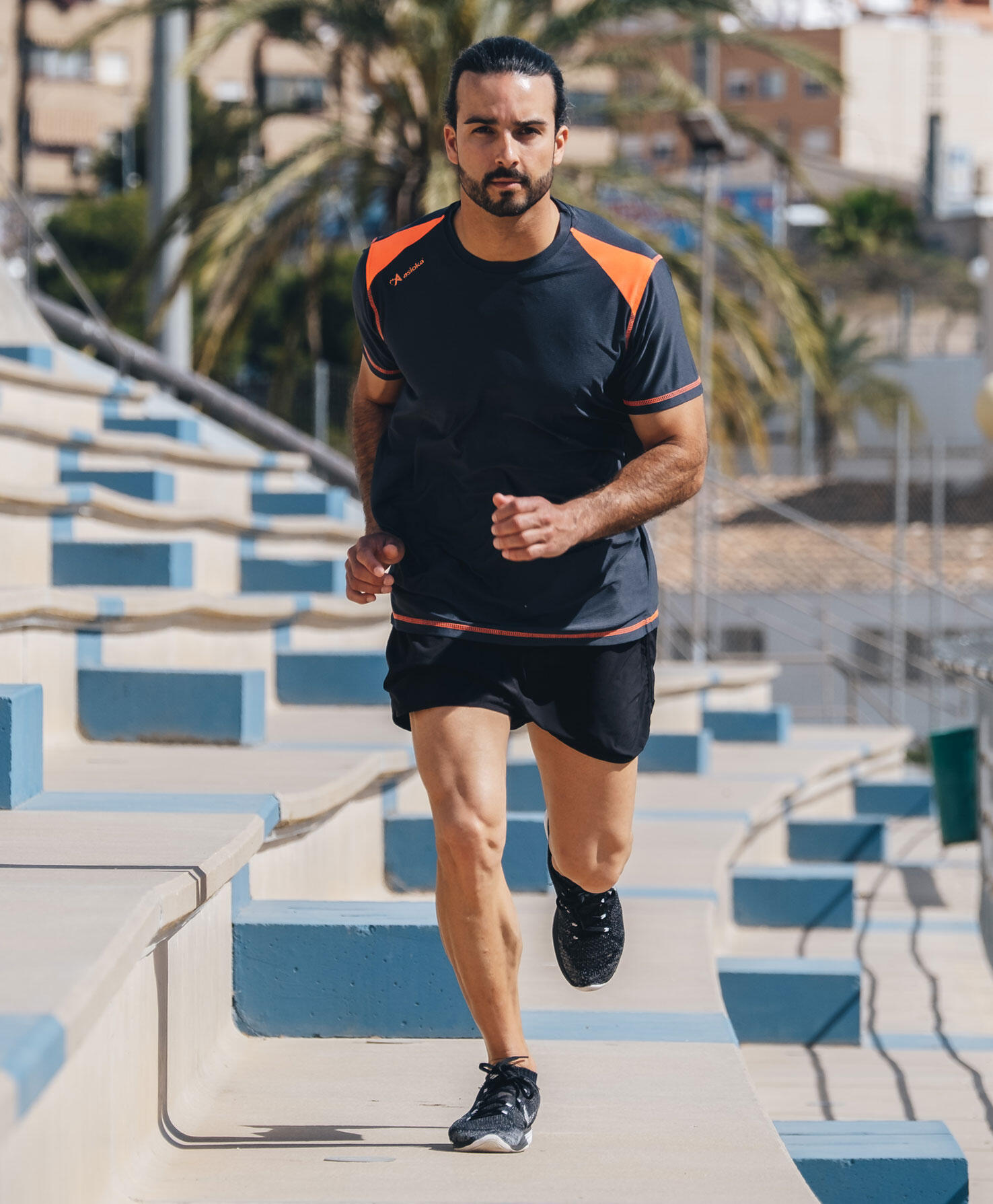 Camiseta Running Manga Corta Hombre Asioka Volga Marengo.Transpirable 4/7