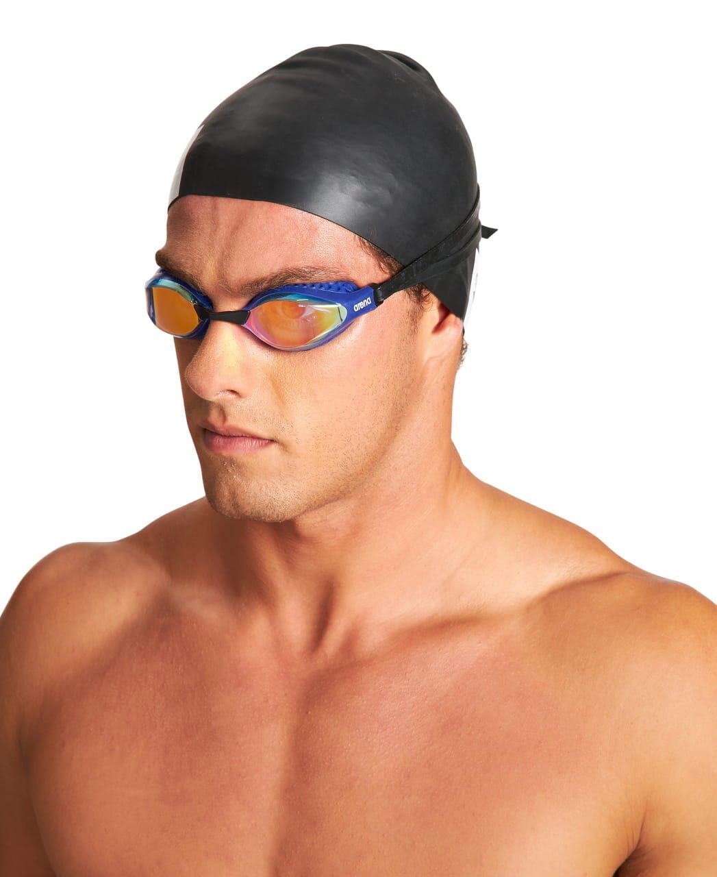 Lunettes de natation Arena Airspeed Mirror Jaune Cuivre/Bleu 4/7