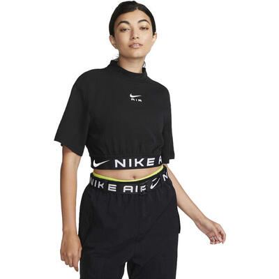 T-shirt nike nsw air short sleeve crop top. zwart. dames