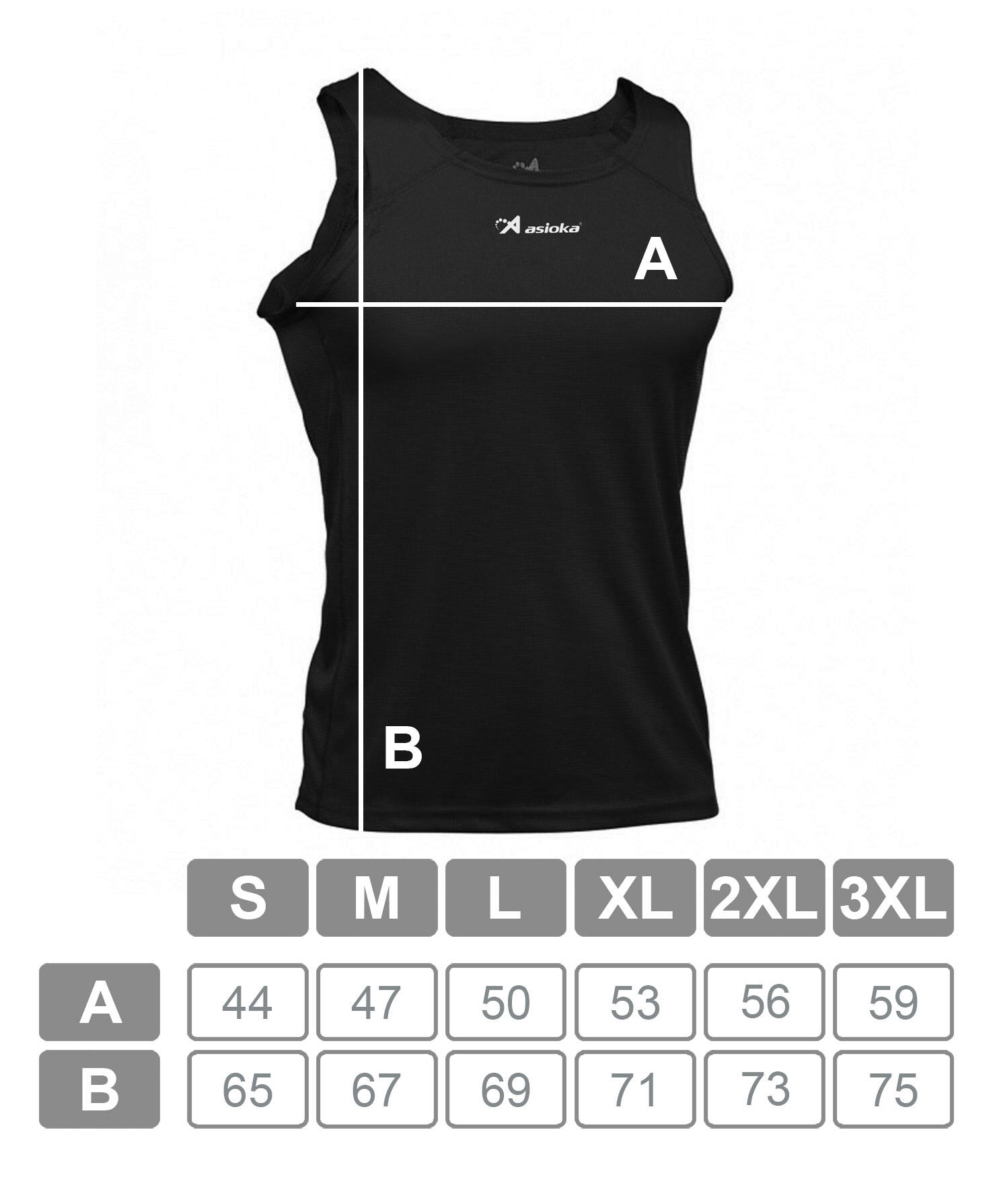 Camisola de corrida para homem sem mangas Asioka TIBER Preto. Respirável 5/7