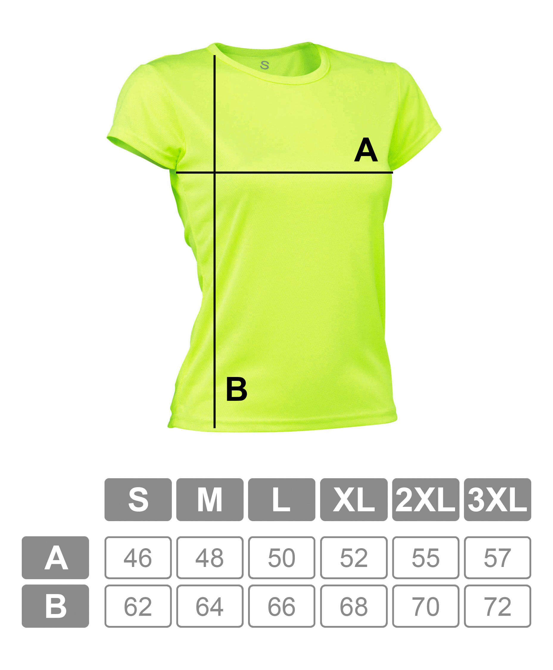 Camiseta Running Manga Corta Mujer Asioka PO Amarillo Flúor.Transpirable 5/7