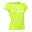 Camisola de corrida para mulher Asioka PO de manga curta Amarelo fluo.Respirável