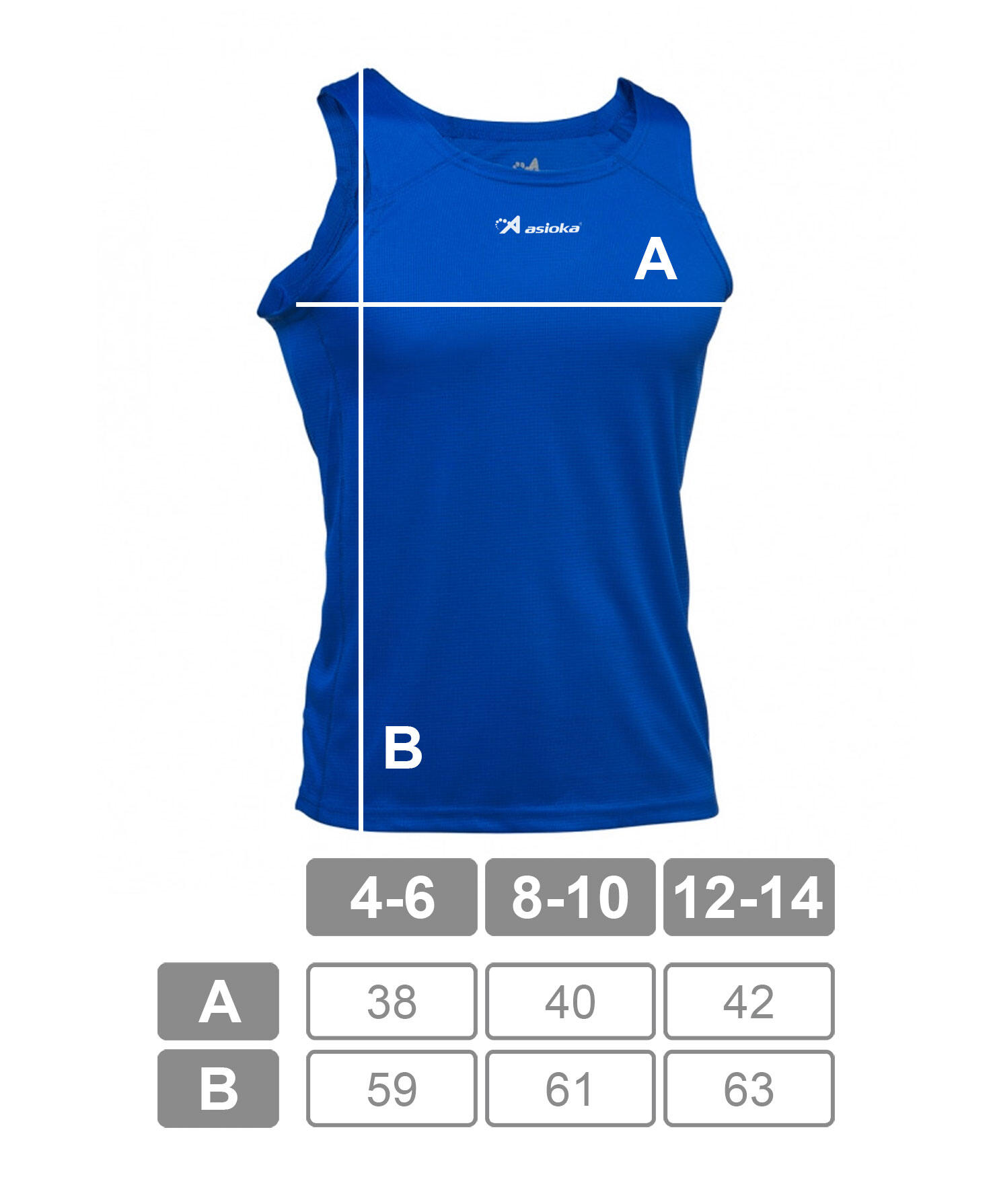 Camisola de corrida para homem sem mangas Asioka TIBER Azul. Respirável 5/7