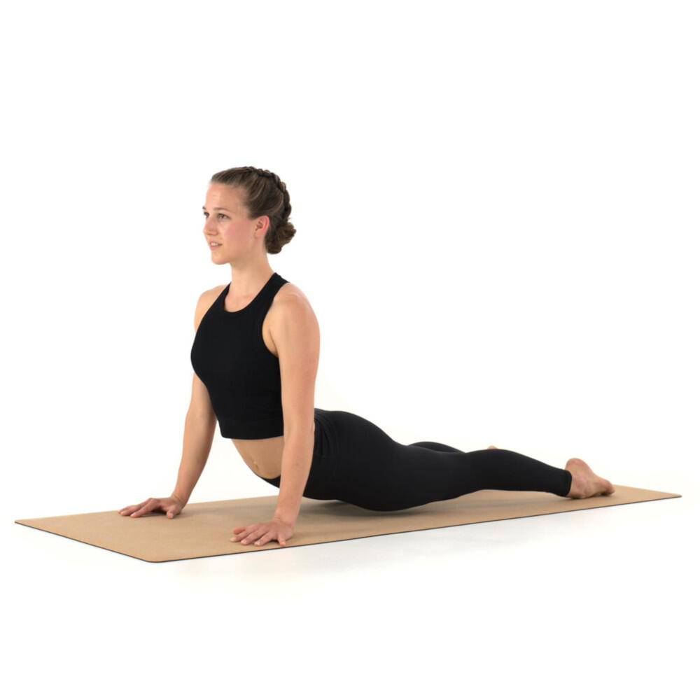 Yogamatte aus Kork & Naturkautschuk 185 x 61 x 0,4 cm Rutschfest - ROLLHOLZ 2/4
