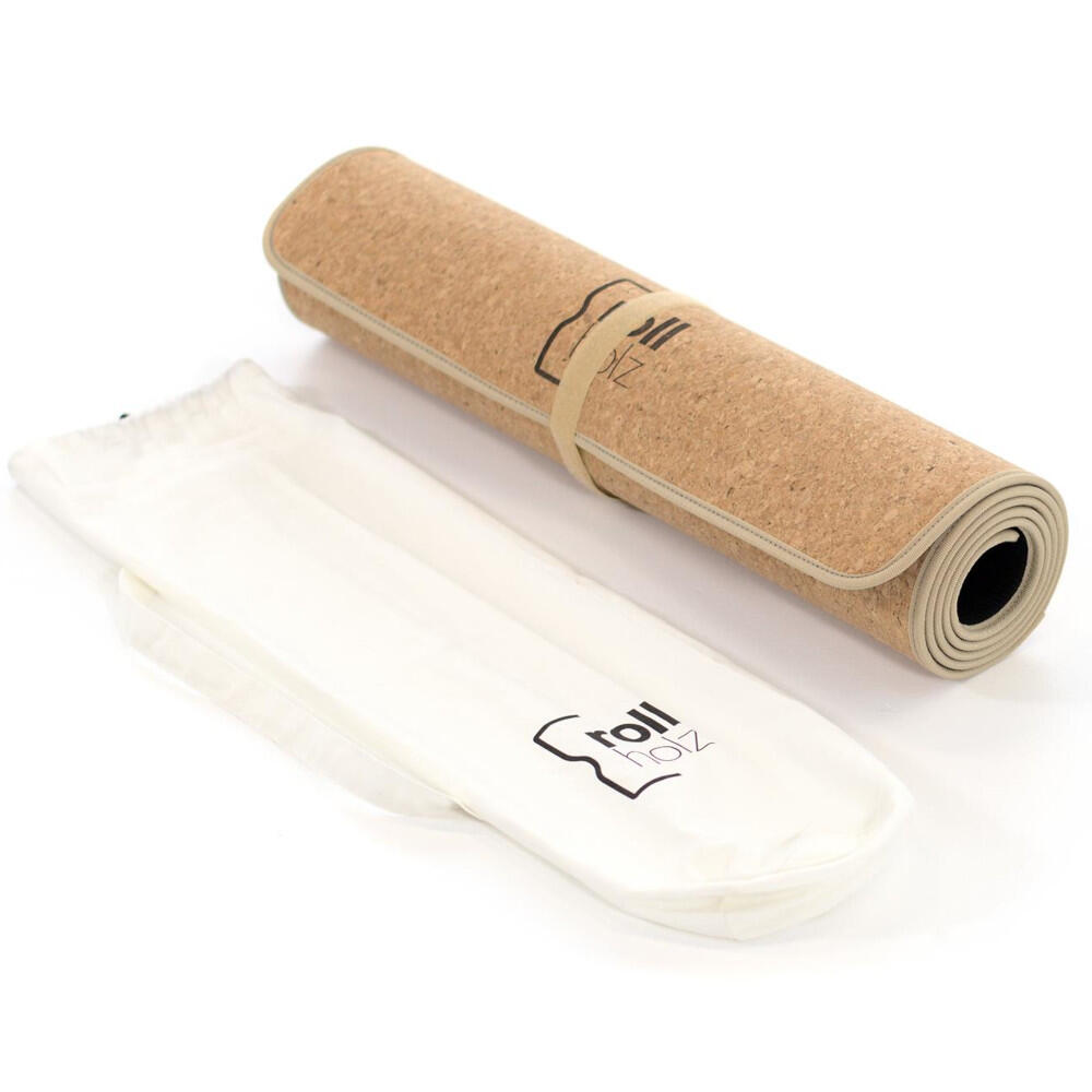 Yogamatte aus Kork 185 x 61 x 0,6 cm Nachhaltig & Rutschfest - ROLLHOLZ 1/5