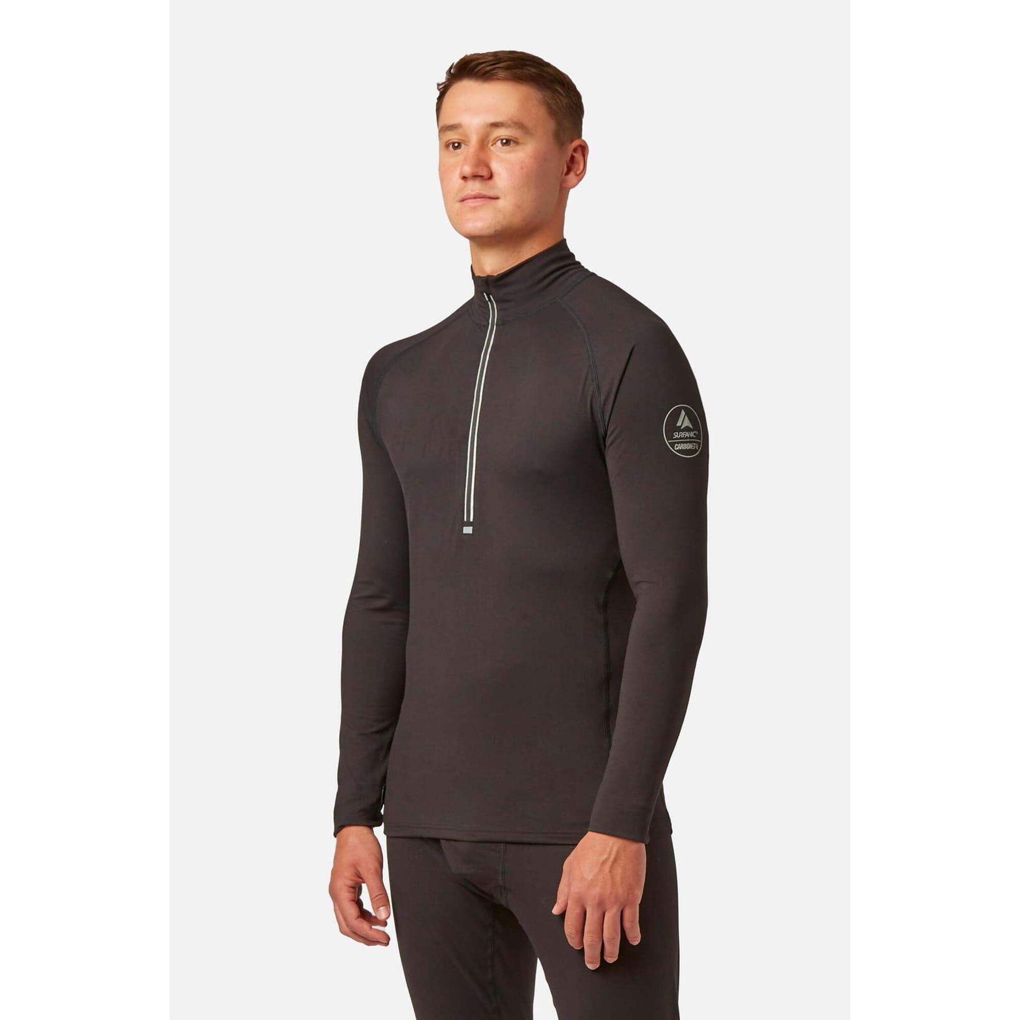 Surfanic - Sweat Thermique Surfanic Bodyfit À Col Zippé Pour Hommes - Sous Maillot Manche Longue - Noir - 40 M - Decathlon