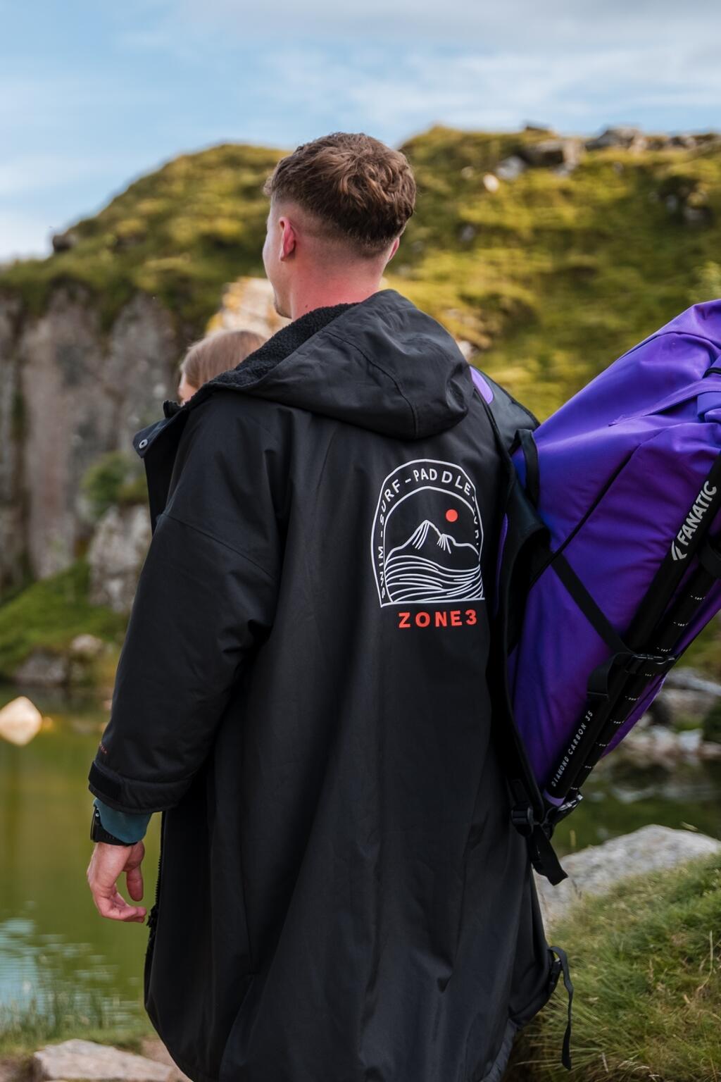 Zone3 Parka Active Flex Recycled - Preto / Cinza / Laranja 3/5