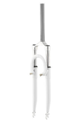 Fourche suspendue 28" 1-1/8 blanche – MODE, débattement 63 mm