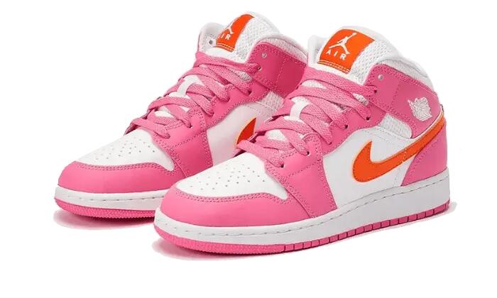Air Jordan 1 Mid Pinksicle Safety Orange 3/5