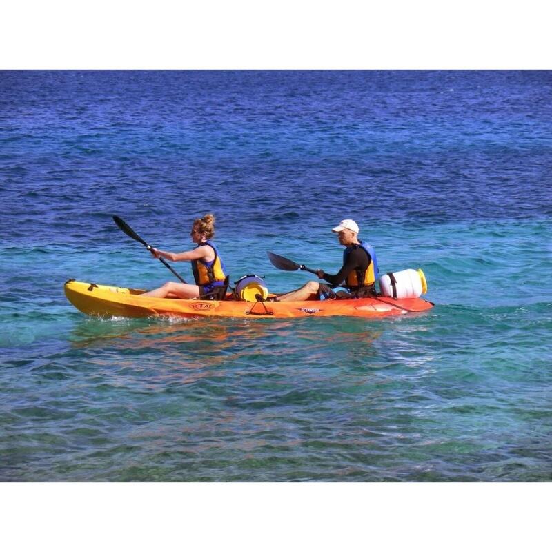 Kajak dwuosobowy sit on top do pływania Rotomod Ocean Duo Pack zestaw