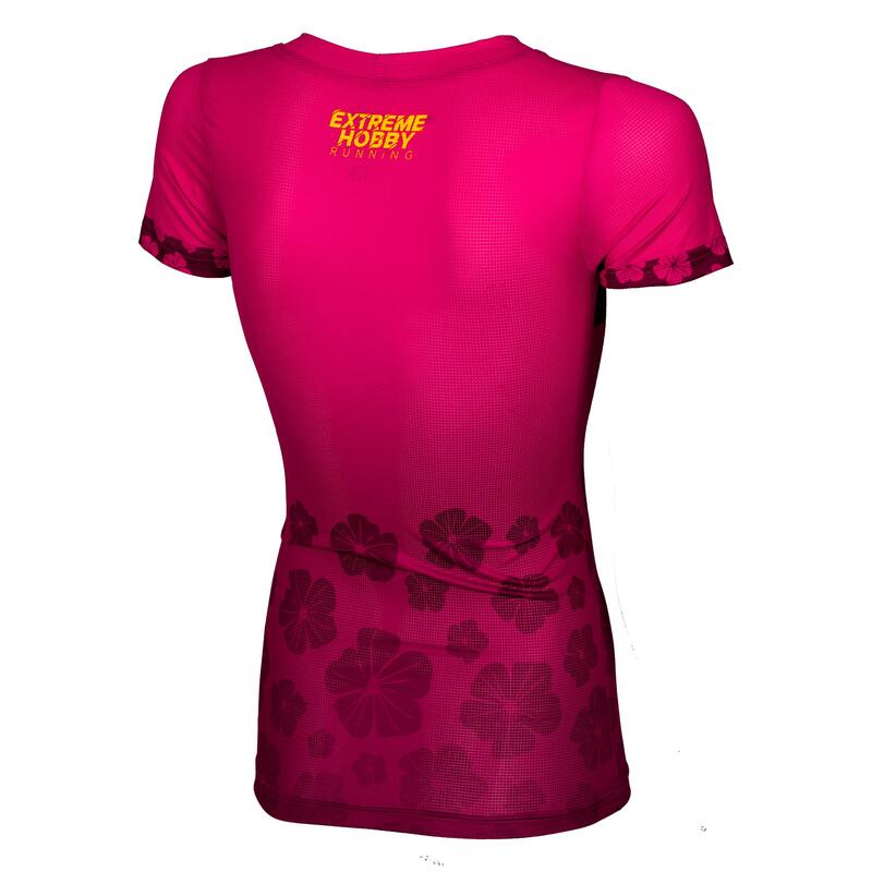 Koszulka do biegania damska EXTREME HOBBY FLOWERS  z krótkim rękawem