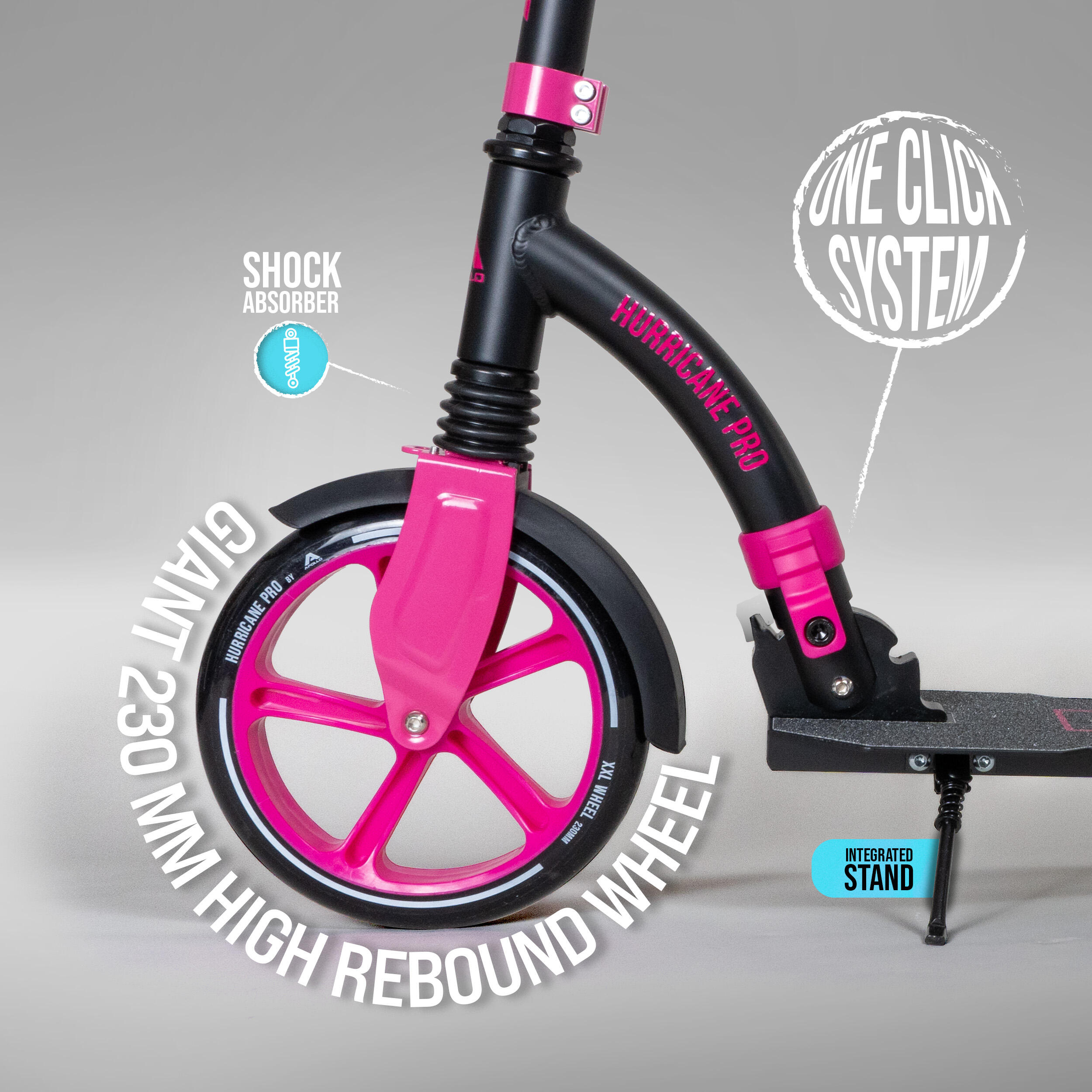 Trottinette urbaine 'Hurricane' avec suspension - Rose 2/7
