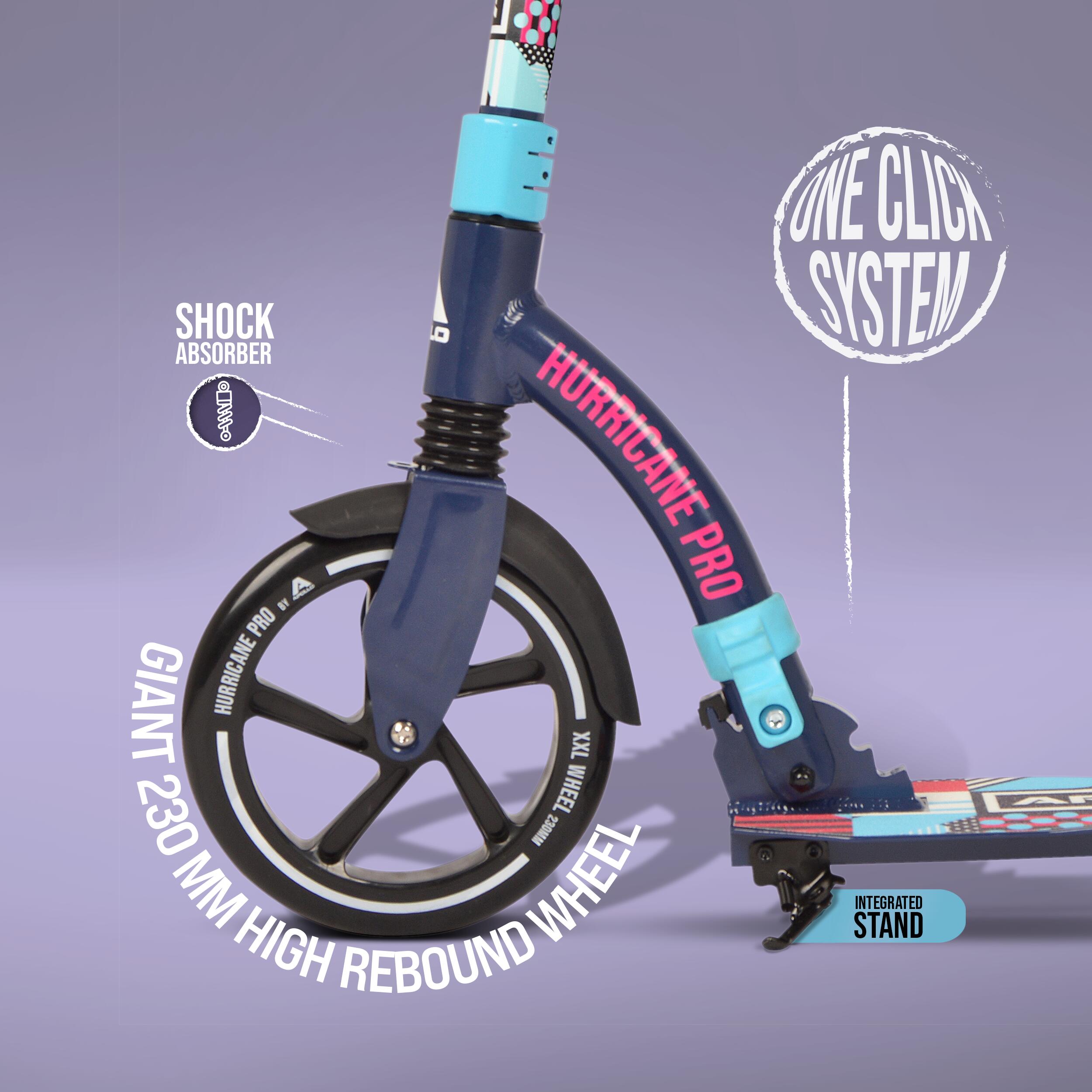 Trottinette urbaine 'Hurricane' avec suspension - Bleu/Multi 2/7