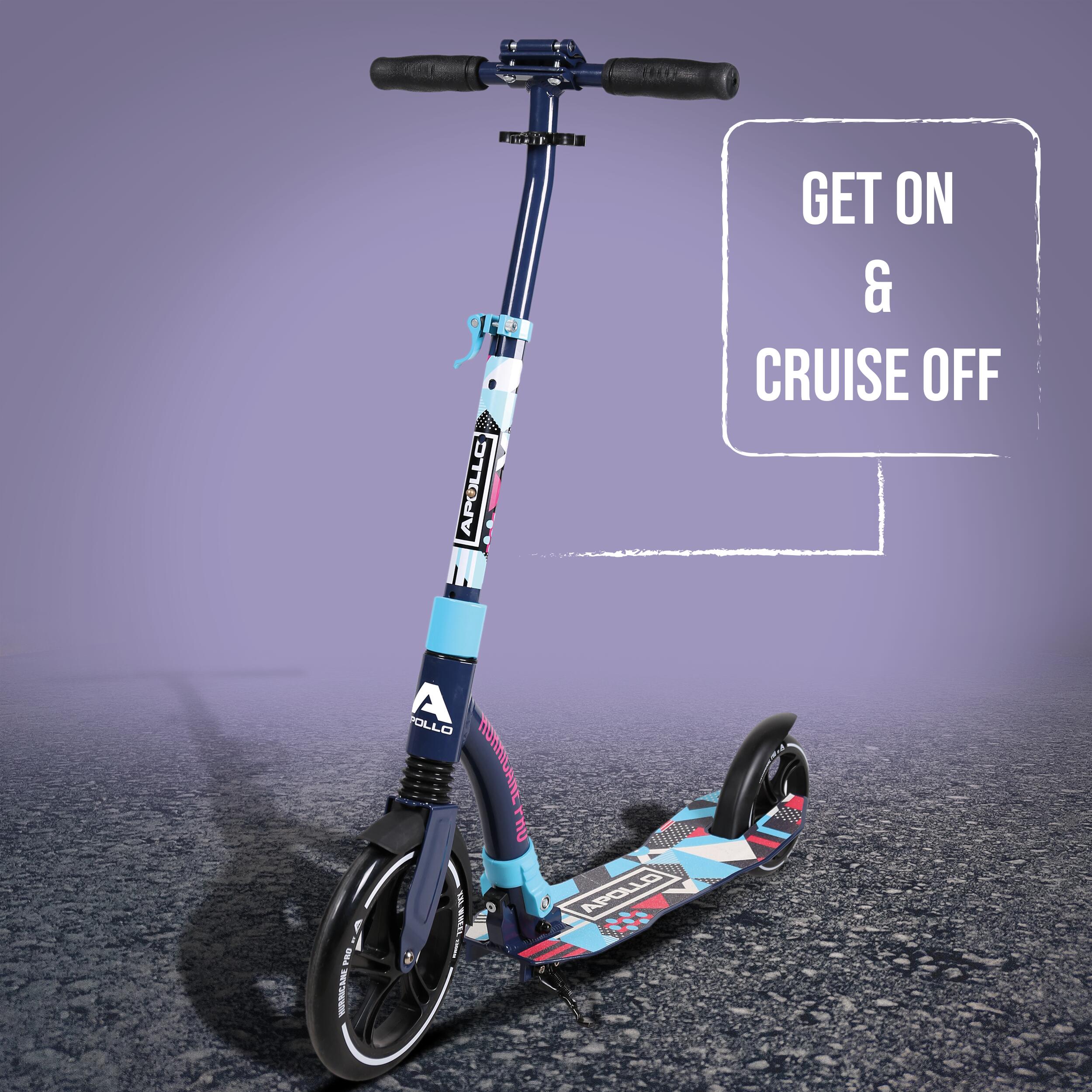 Trottinette urbaine 'Hurricane' avec suspension - Bleu/Multi 6/7