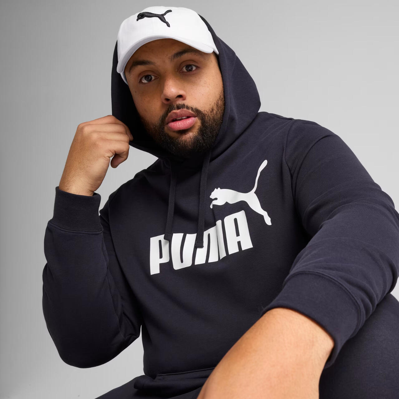 Felpa Con Cappuccio Logo Uomo Puma ESS No.1 Blu Navy 4/6