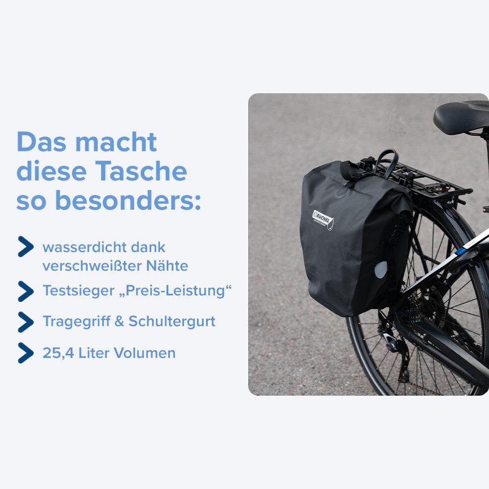 Fahrradtasche Büchel - 100% Wasserdicht - 254 Liter - Schwarz 4/7