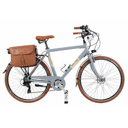 Vélo électrique de ville Dolce Vita by Canellini Homme avec sacoches - Gris