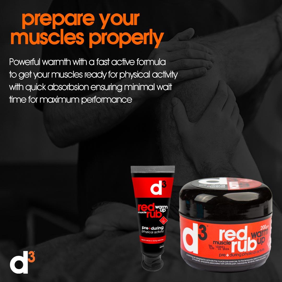 Red Pre-Activity Muscle Warm Up Rub 55g D3 TAPE | Decathlon