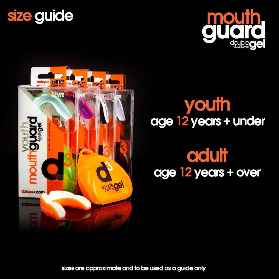 Double Gel Mouthguard with Case - Adult - Red/White 6/6
