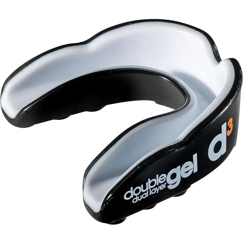 Double Gel Mouthguard with Case - Youth - Black/White