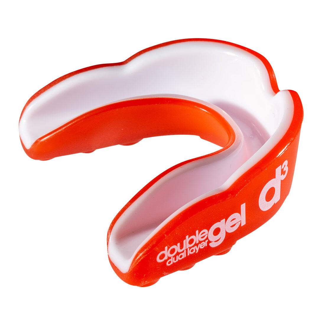 D3 TAPE Double Gel Mouthguard with Case - Adult - Red/White