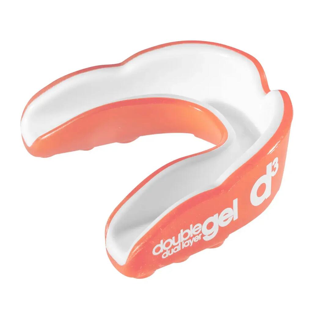 Double Gel Mouthguard with Case - Adult - Coral/White
