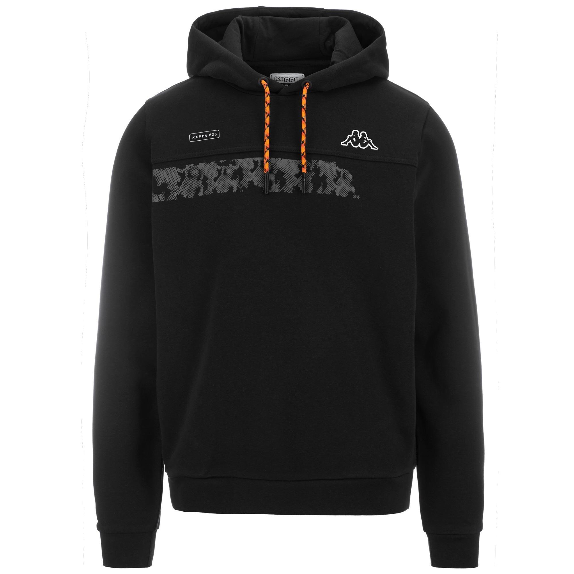 Sudadera Kappa Gino con Capucha Negra para Hombre