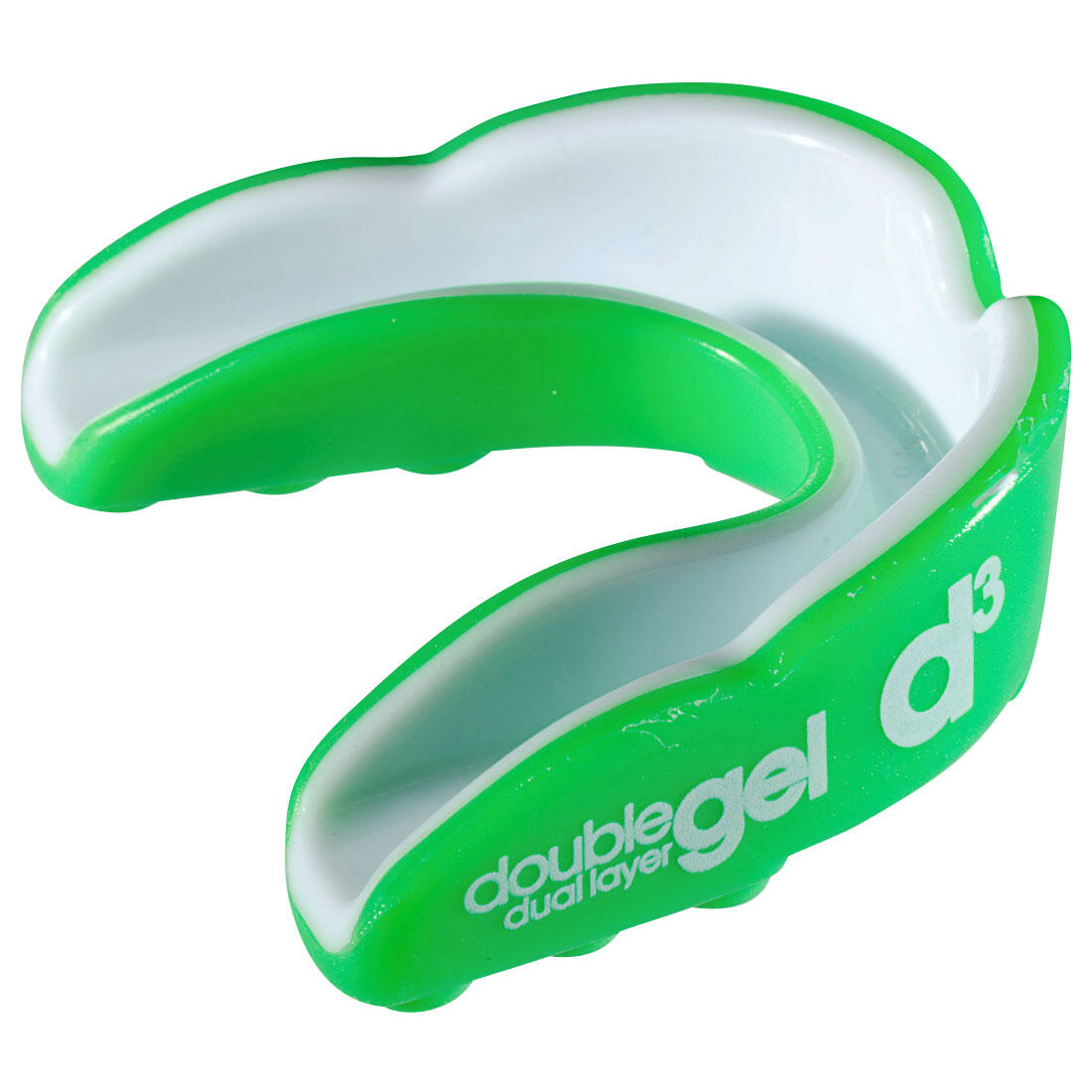 D3 TAPE Double Gel Mouthguard with Case - Adult - Green/White