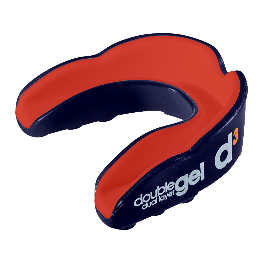 D3 TAPE Double Gel Mouthguard with Case - Youth - Navy Blue/Red