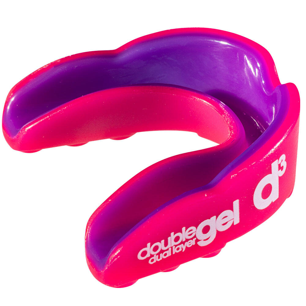 D3 TAPE Double Gel Mouthguard with Case - Youth - Pink/Purple
