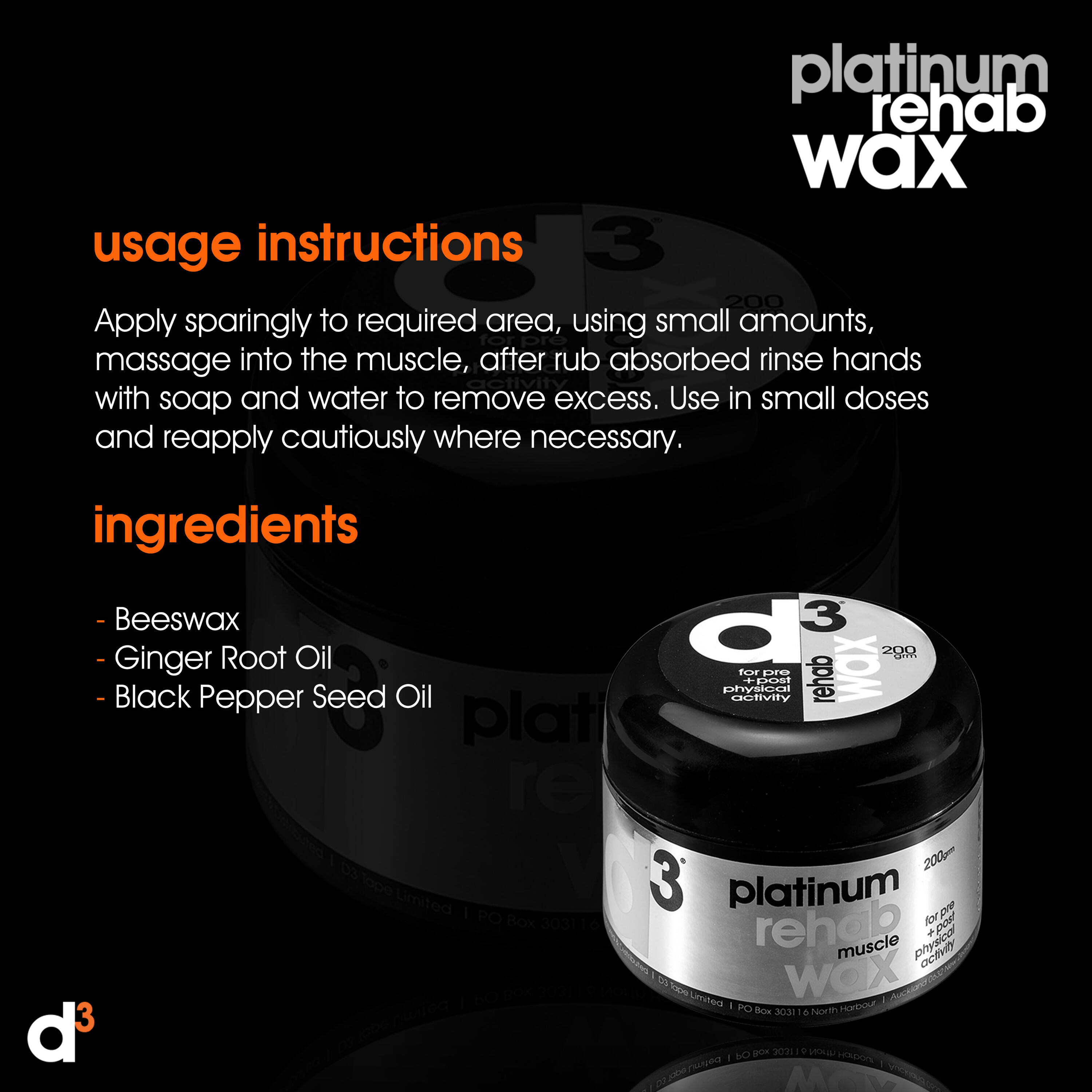 Platinum Muscle & Joint Rehab Recovery Wax 200g 5/5
